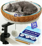 Cat Desk Bed - Rattan