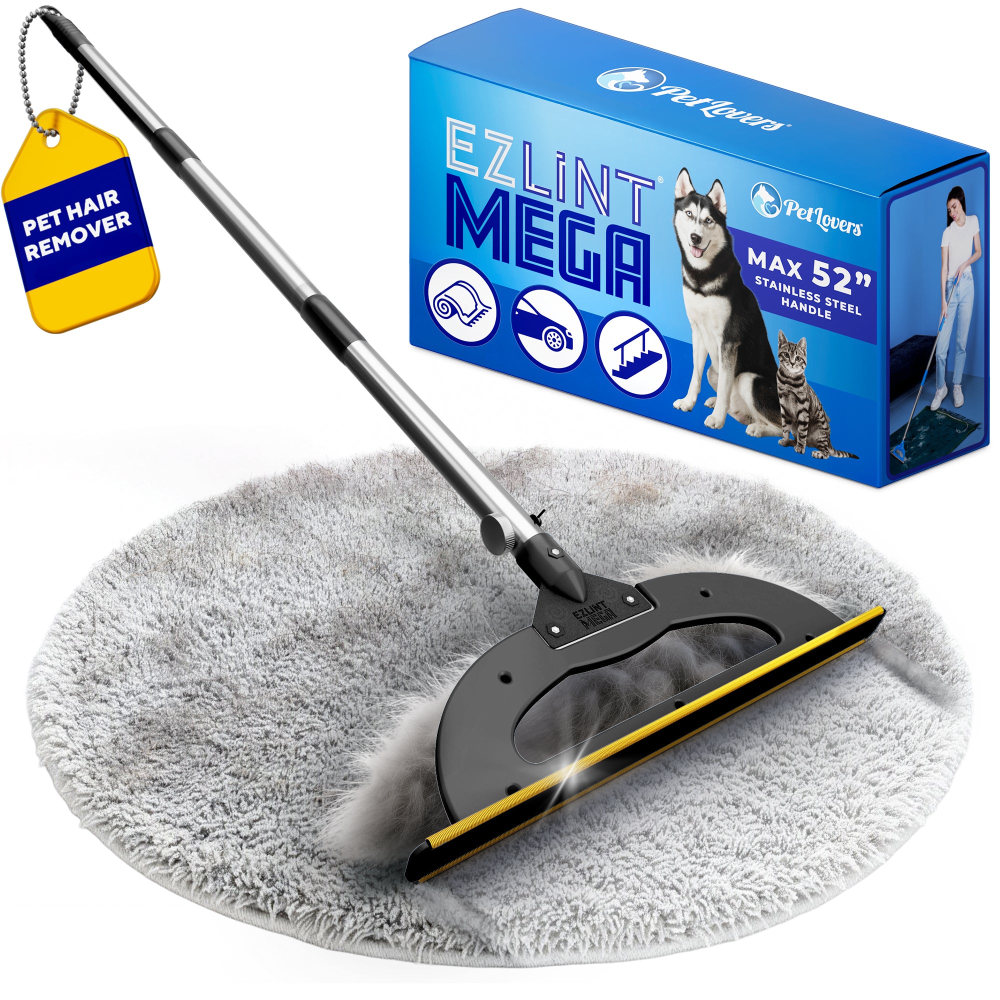 PetLovers EzLint Mega 52" Carpet Rake