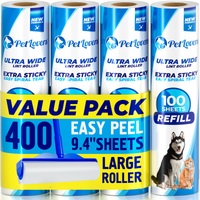 Floor Lint Roller Refills - 400 Sheets (4 Pack)