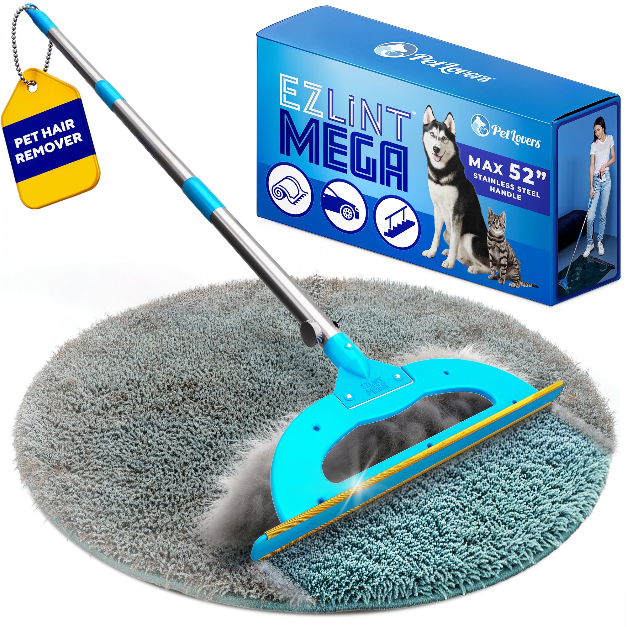 PetLovers EzLint Mega 52" Carpet Rake