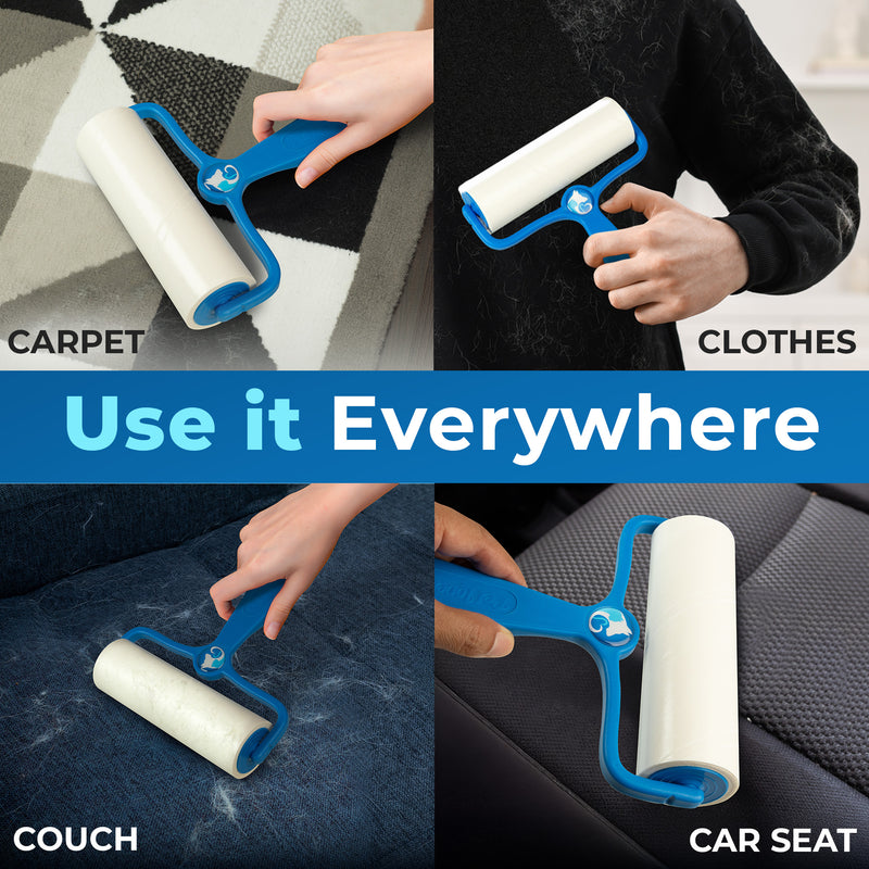 Lint Rug Extra Large Lint Roller 4-Pack for Pet Hair & Furniture | PetLovers