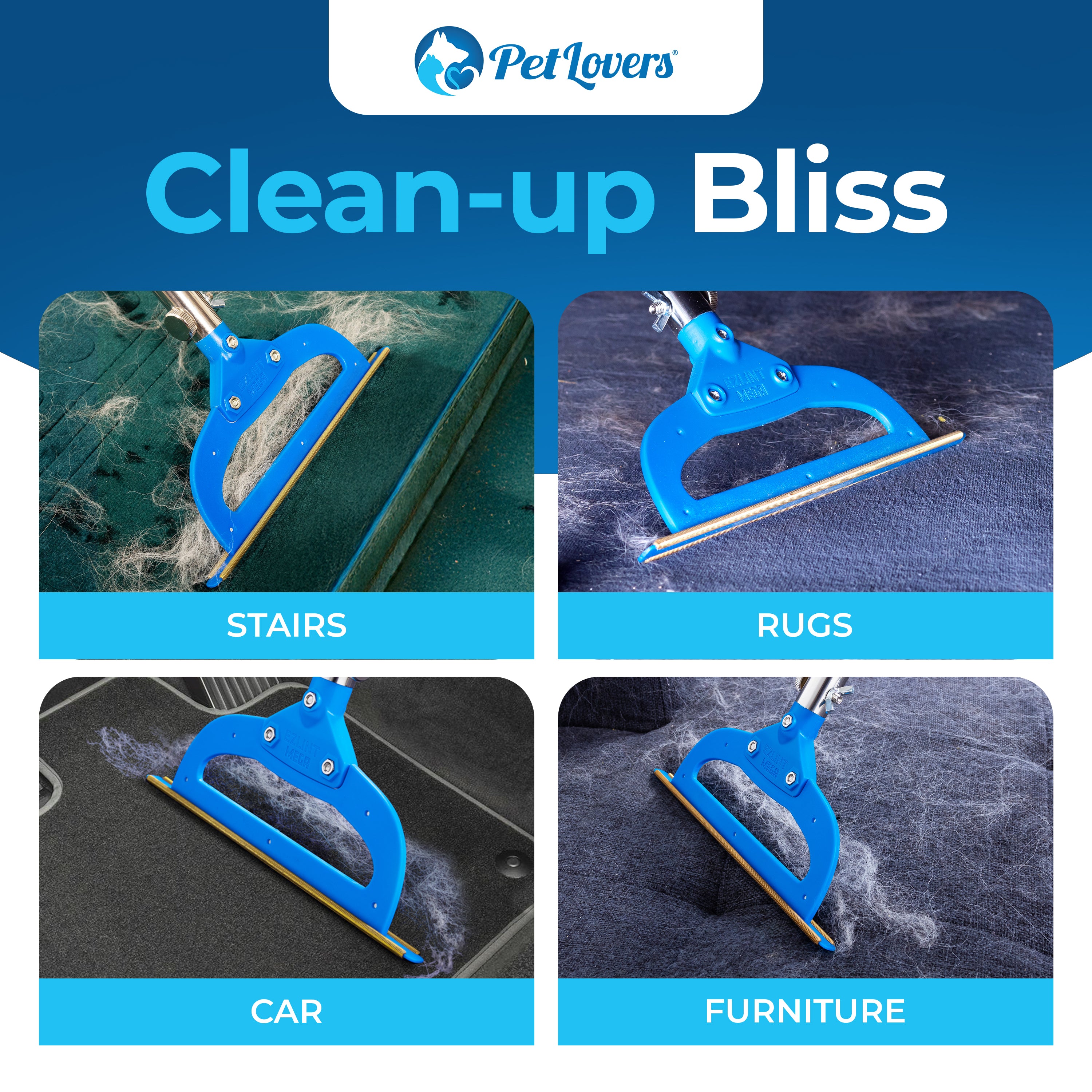 PetLovers EzLint Mega 52" Carpet Rake