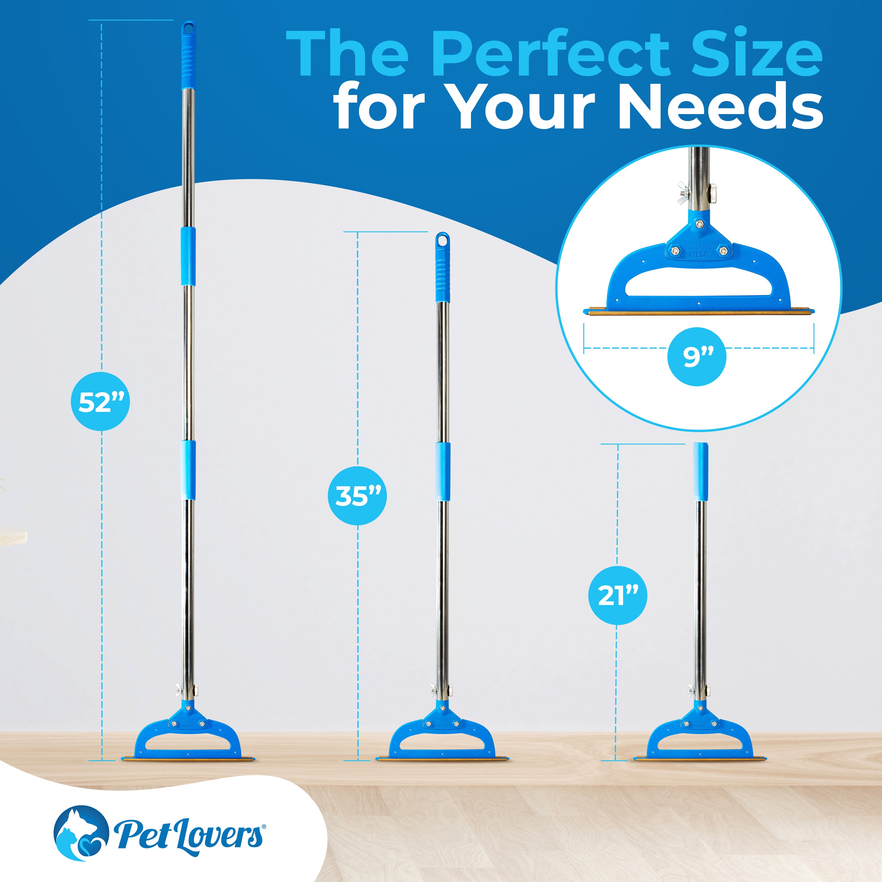 PetLovers EzLint Mega 52" Carpet Rake