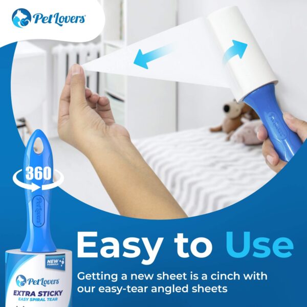 PetLovers Extra Sticky Lint Roller Mega Value Set (2 Pack) - Image 3