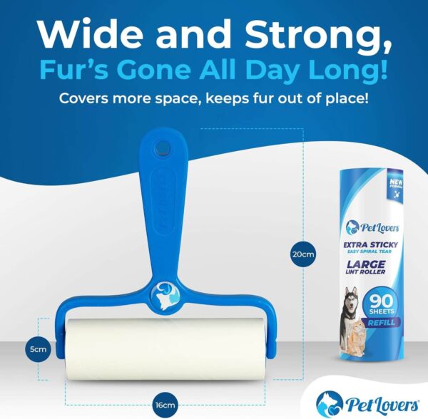 PetLovers 6.3" Large Lint Roller (3 Pack) - Image 7